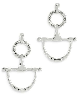 Anabel Aram Cheval Bit Drop Earrings - White
