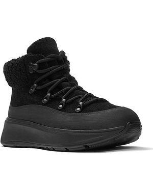 Fitflop F-Mode Teddy Collar Boots - Black