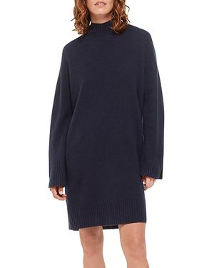Whistles Amelia Mock Neck Long Sleeve Sweater Dress - Blue