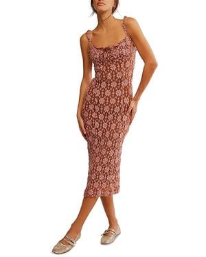 Free People Lucinda Lace Midi Dress - Red