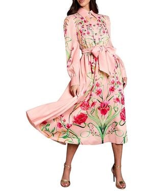 Coast Border Print Organza Shirt Dress - Pink