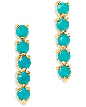 Zoe Chicco 14K Gemstones Tennis Short Drop Earrings - Blue