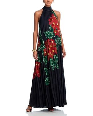 Emanuel Ungaro Lester Pleated Halter Dress - Red