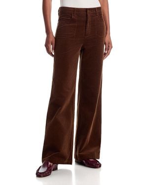 PAIGE Anessa High Rise Wide Leg Jeans - Brown