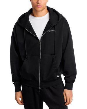 PAPER PLANES Zip Front Logo Hoodie - Black