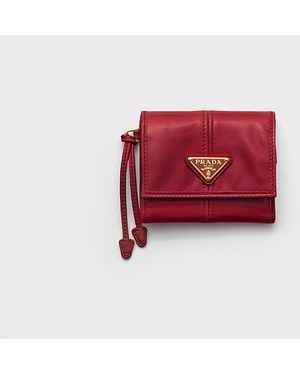 Prada Small Leather Wallet - Red