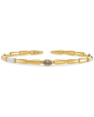 Etho Maria 18K Noble Diamond Marquis & Ceramic Cuff Bracelet, 0.16 Tcw - Metallic