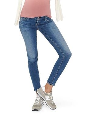 Hatch Collection Under The Bump Slim Maternity Jean - Blue