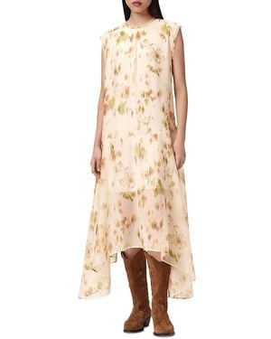 AllSaints Tanner Handkerchief Hem Dress - Natural