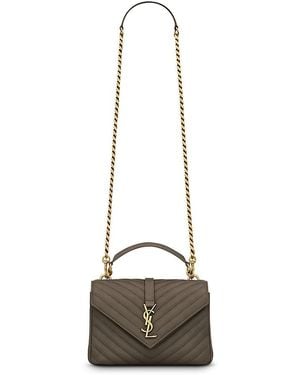 Saint Laurent Small College Bag - Natural