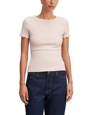 EVER NEW Rebecca Scallop Trim T-Shirt - Blue