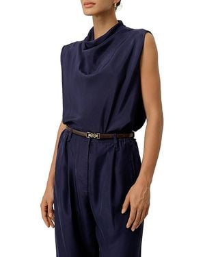 LILYSILK Sand Wash Silk Habotai Sleeveless Top - Blue