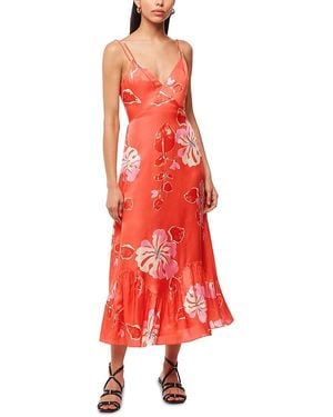 Whistles Haiwaiian Print Raffa Dress - Red