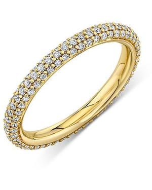 Sydney Evan 14K Diamond Pave Hollow Tube Ring - Metallic
