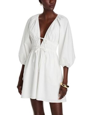 Wayf Leighton Poplin Mini Dress - White
