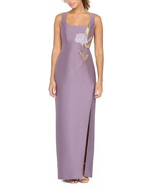 Kay Unger Paloma Embellished Column Gown - Purple