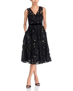 Eliza J V Neck Cutout Sleeveless Dress - Black