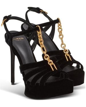 Balmain Sync Platform Sandals - Black