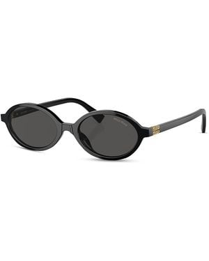 Miu Miu Regard Oval Light Glasses, 50Mm - Black