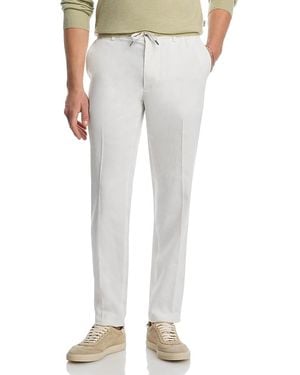 BOSS Kane Regular Tapered Fit Linen Pants - Gray