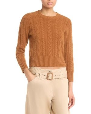 Acne Studios Cashmere Blend Cable Knit Sweater - Brown