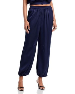 Aqua Satin Jogger Pants - Blue