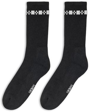Sandro Embroidered Fine Knit Socks - Black