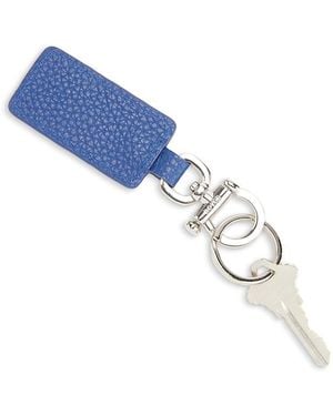 ROYCE New York Leather Luxe Key Chain - Blue