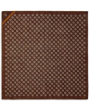 ZEGNA Fw26 Drop 1 Macro Geometric Print Wool Foulard - Brown