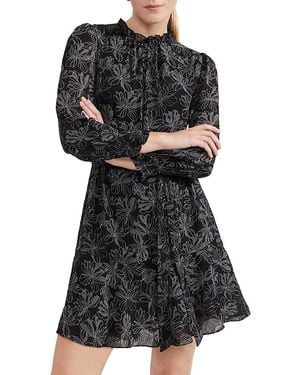 Hobbs Natalie Printed Mini Dress - Black