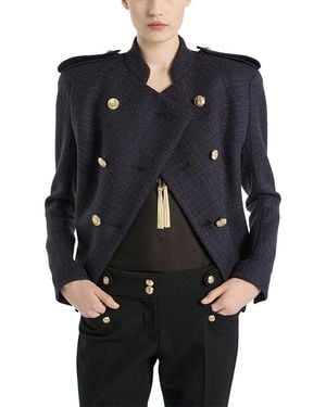 Balmain Tweed 6-Button Jacket - Blue