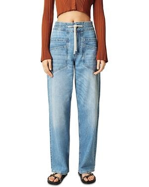 Ba&sh Mima High Rise Straight Jeans - Blue