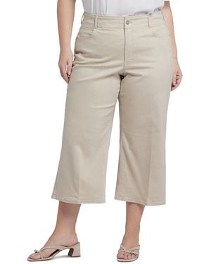 NYDJ Brigitte Wide Leg Capri Pants - Natural