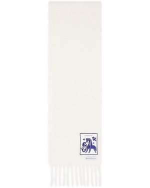 Lanvin Lunar Year Wool Scarf With Fringes - White