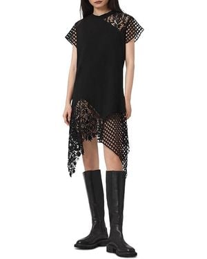 AllSaints Zala Spliced Tee Dress - Black