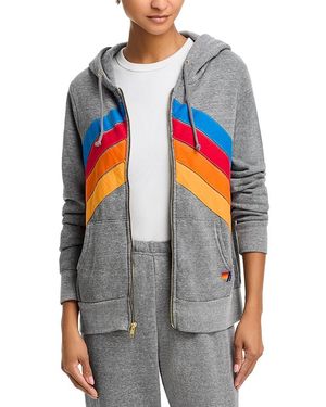 Aviator Nation Mountain Stitch Chevron Hoodie - Gray