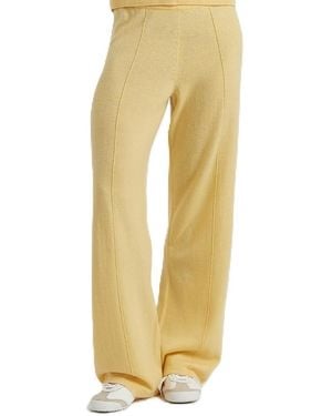Chinti & Parker Wool Cashmere Wide Leg Track Pants - Yellow