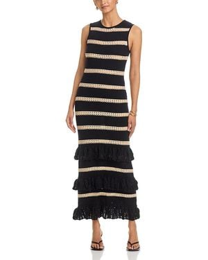Rails Ana Ruffle Tiered Knit Maxi Dress - Black