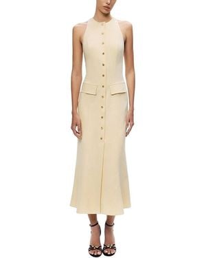 Nocturne Sleeveless Button-Front Midi Dress - Natural