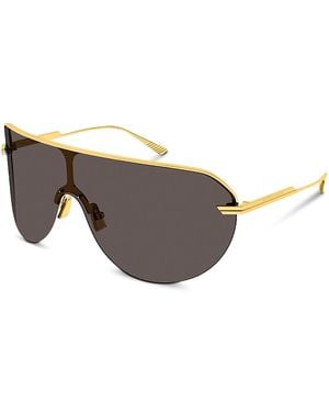 Bottega Veneta Long Ribbon Shield Sunglasses, 99Mm - Metallic
