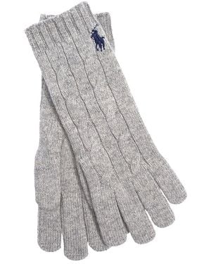 Polo Ralph Lauren Wool & Cashmere Classic Cable Gloves - Gray