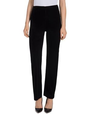 Lyssé Velvet Straight-Leg Pants - Black