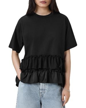 AllSaints Feyre Ruffled Tee - Black
