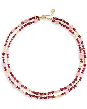 Anabel Aram Milos Beaded Necklace, 17.5-18 - Red