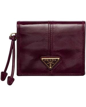 Prada Small Leather Wallet - Purple