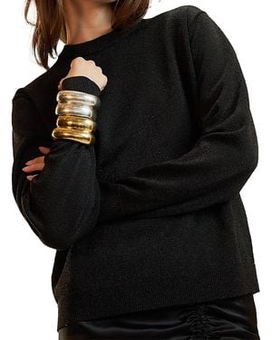 Cynthia Rowley Metallic Knit Sweater - Black
