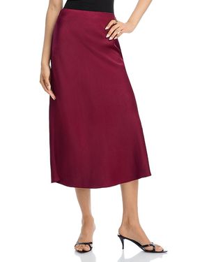 Aqua Midi Slip Skirt - Red