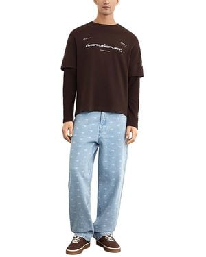 Reiss X Mclaren Rovik Double Layer Long Sleeve T Shirt - Blue