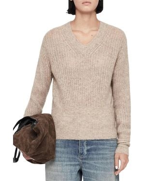 AllSaints Mabel V Neck Sweater - Gray