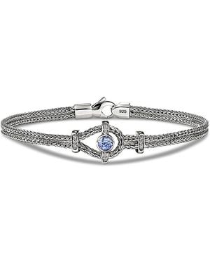 John Hardy Sterling Icon Gemstone & Diamond Woven Link Bracelet - White